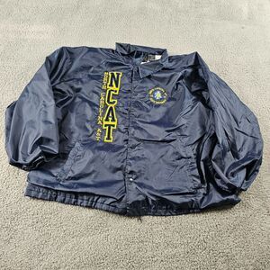 North Carolina Aggies Jacket Mens 3X Blue Windbreaker Vintage Y2K Snaps Lined